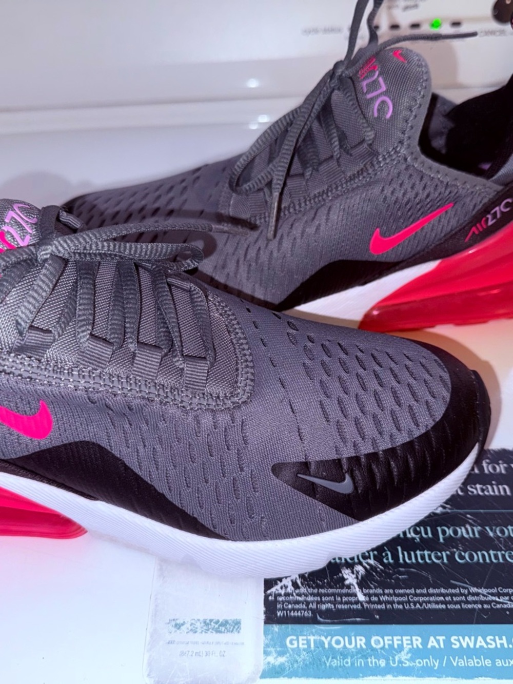 Nike Women’s Air Max 270 — Gray with Hot Pink Accents